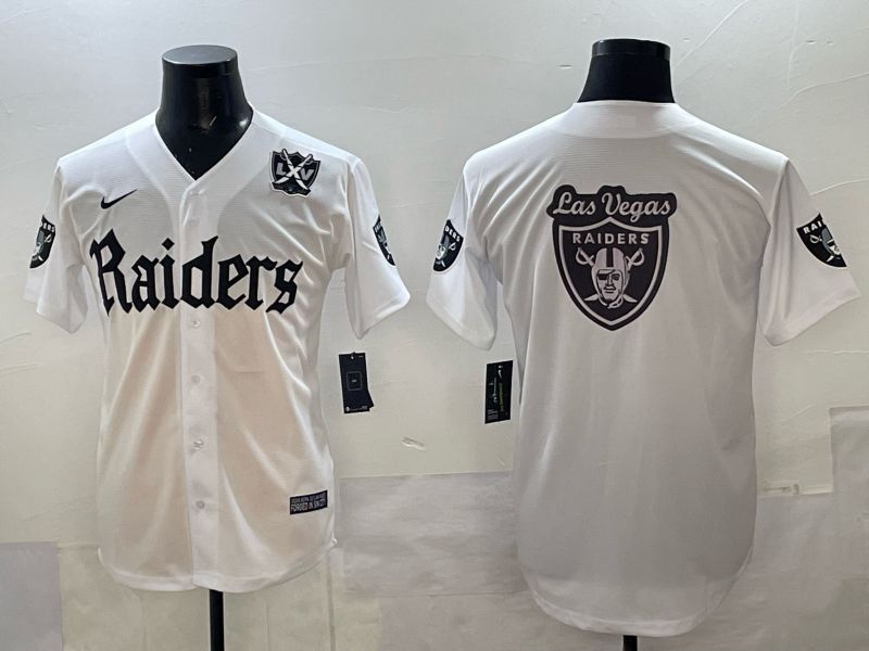 Men 2025 Oakland Raiders Blank white 6th generation Joint Name Nike Limited NFL Jersey style 017